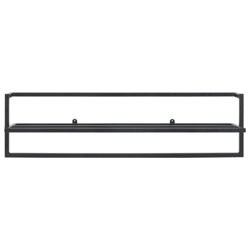 vidaXL Βάση για Πετσέτες Επιτοίχια Μαύρη 95 x 25 x 22 εκ. Σιδερένια