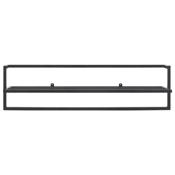 vidaXL Βάση για Πετσέτες Επιτοίχια Μαύρη 95 x 25 x 22 εκ. Σιδερένια