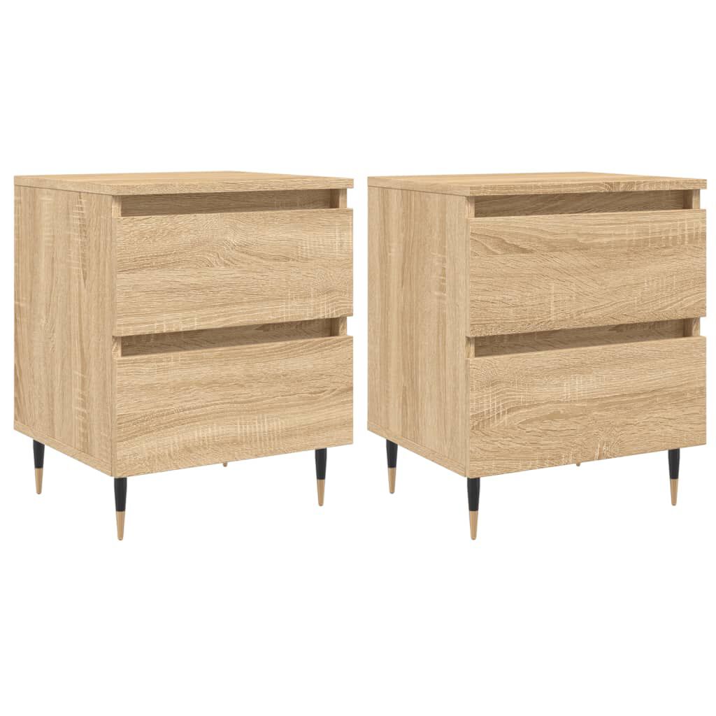 vidaXL Κομοδίνα 2 τεμ. Sonoma Δρυς 40x35x50 εκ. από Επεξεργασμένο Ξύλο