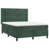 vidaXL Κρεβάτι Boxspring με Στρώμα Σκούρο Πράσινο 140x200εκ. Βελούδινο
