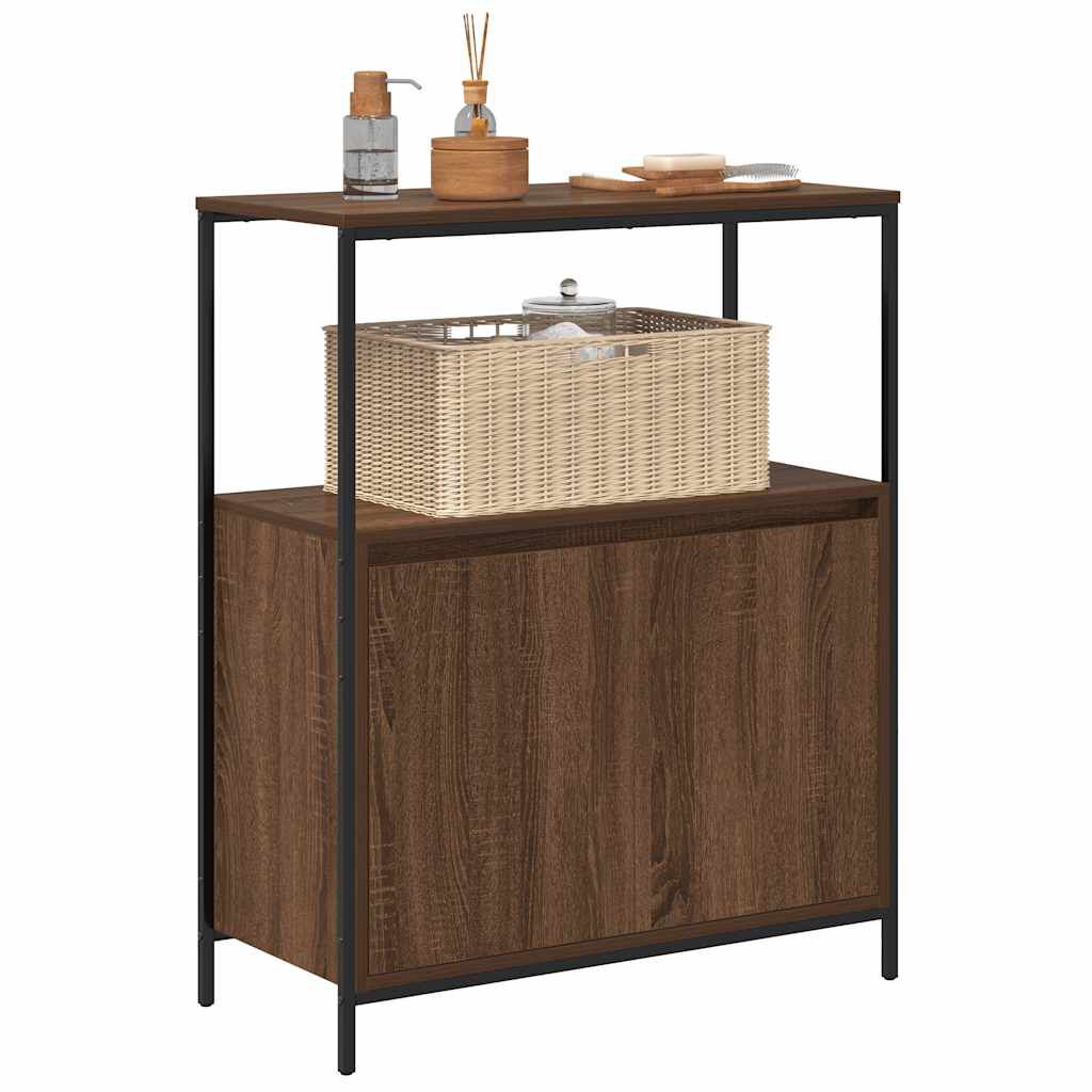 vidaXL Ντουλάπι μπάνιου με ράφια καφέ δρυς 76,5x35x95 εκ.