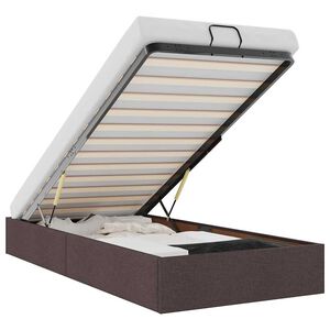 vidaXL Οθωμανικό πλαίσιο κρεβατιού χωρίς στρώμα Σκούρο καφέ Ύφασμα