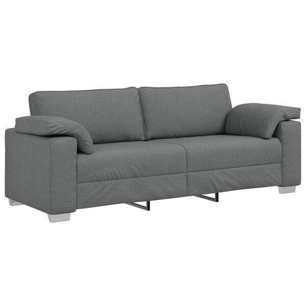 vidaXL Καναπές Τριών Θέσεων Σκούρο Γκρι 178 cm Υφάσματος