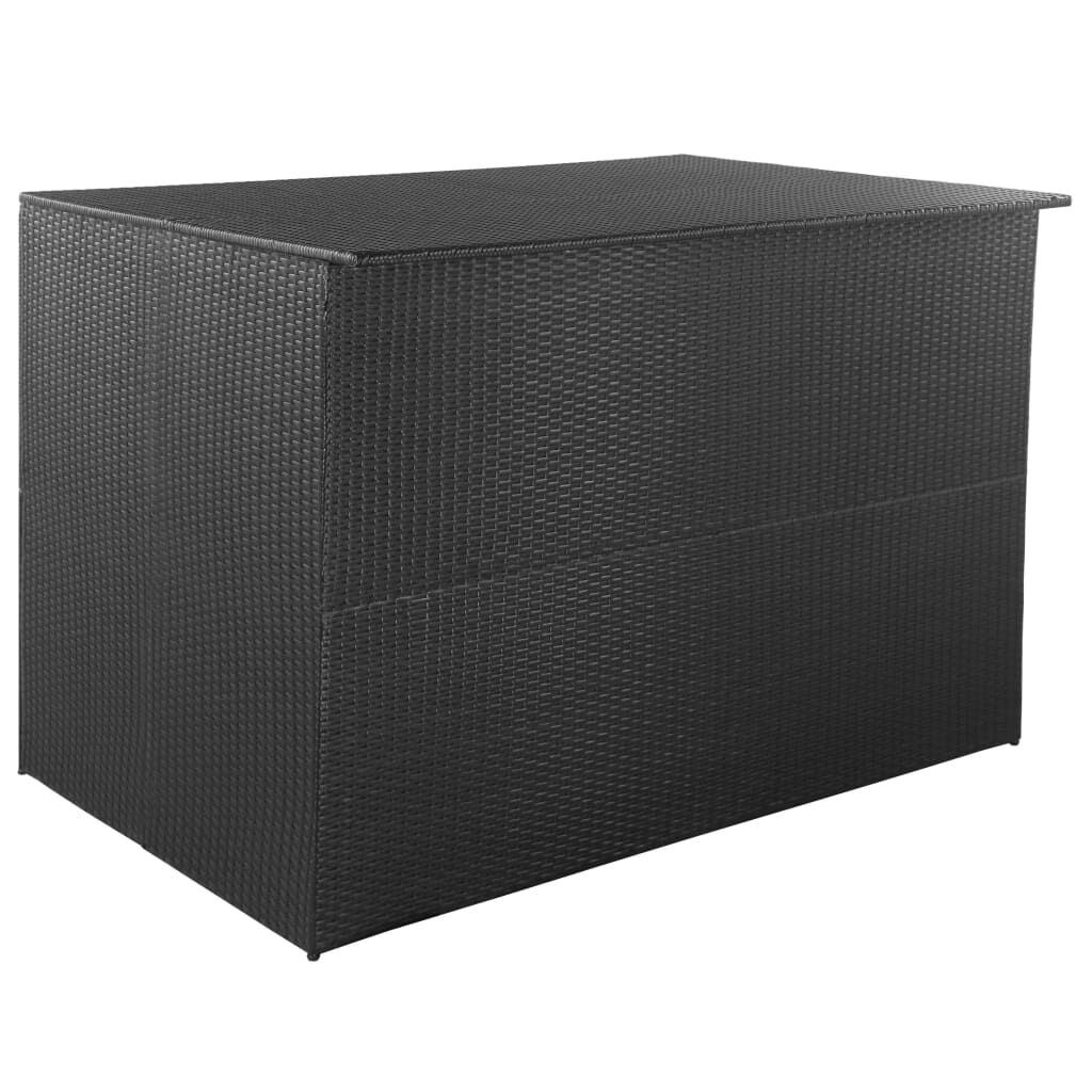 vidaXL Μπαούλο Εξωτερικού Χώρου Μαύρο 150x100x100 εκ. Συνθετικό Ρατάν