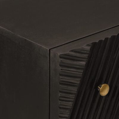 vidaXL Συρταριέρα Μαύρη 55x30x76 εκ. από Μασίφ Ξύλο Μάνγκο & Σίδηρο