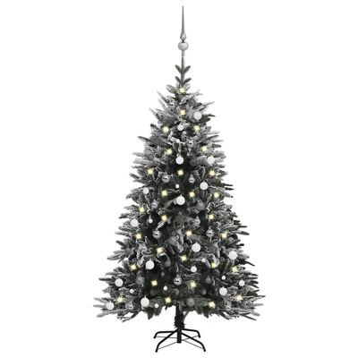vidaXL Χριστουγεννιάτικο Δέντρο Τεχν. LED/Μπάλες/Χιόνι 180 εκ. PVC/PE