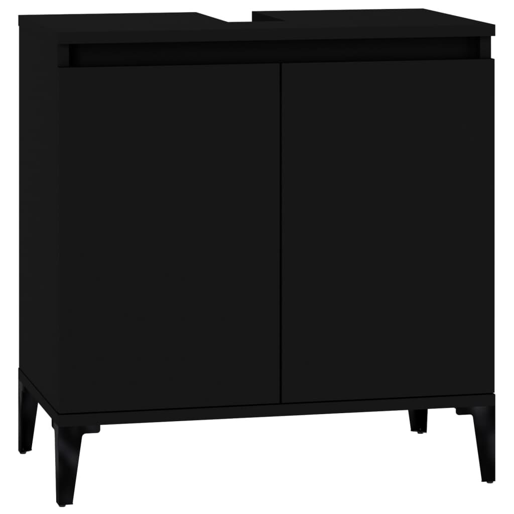 vidaXL Ντουλάπι Νιπτήρα Μαύρο 58x33x60 εκ. Επεξεργασμένο Ξύλο