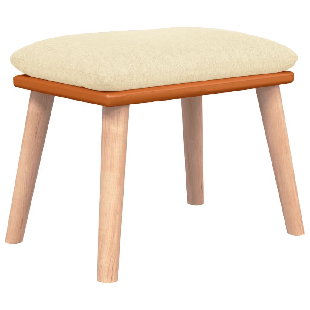 vidaXL Υποπόδιο Κρεμ 45x29,5x35 εκ. Ύφασμα & Συνθετικό Δέρμα