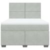 vidaXL Κρεβάτι Boxspring με Στρώμα Ανοιχτό Γκρι 140x190 εκ. Βελούδινο