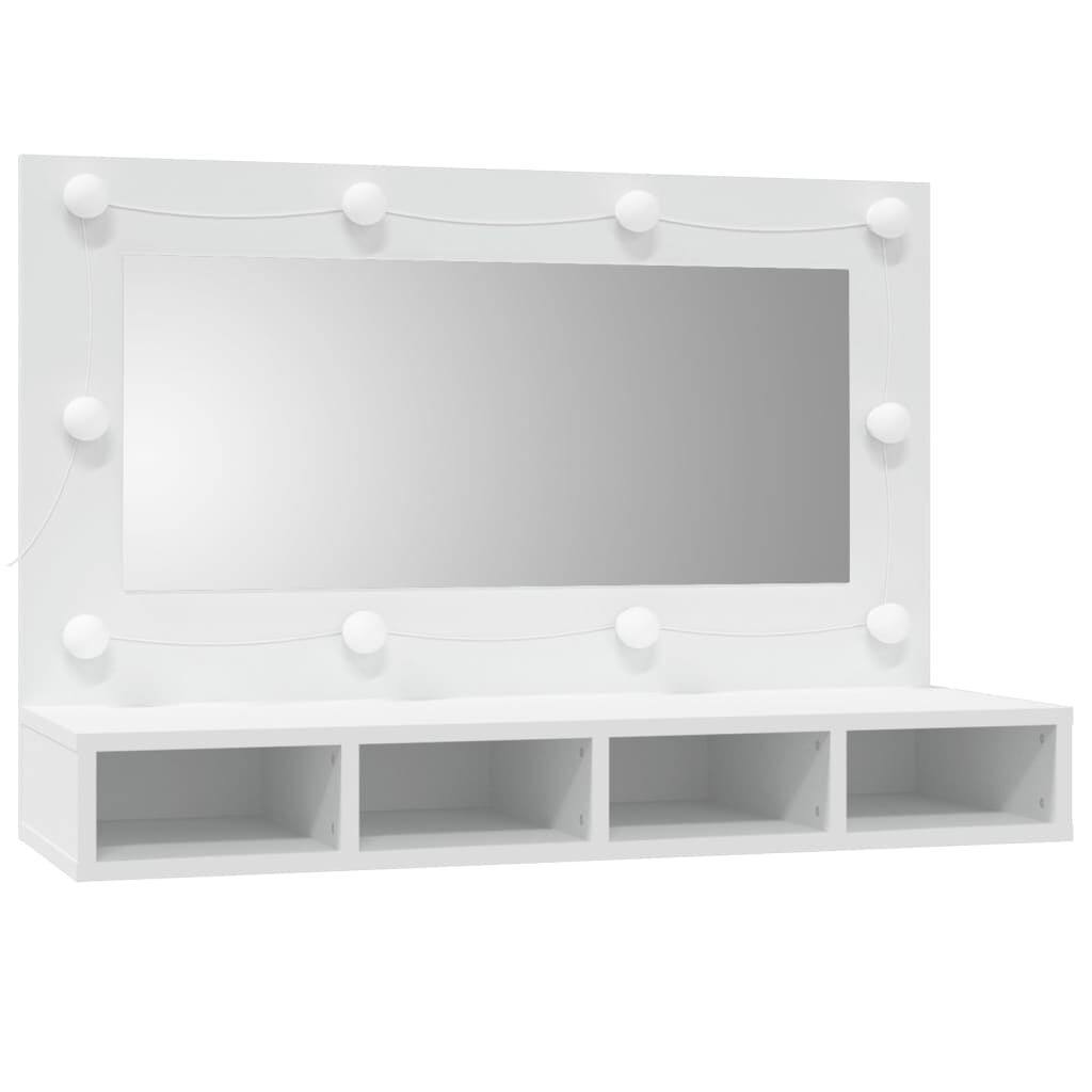 vidaXL Έπιπλο Καθρέπτη με LED Λευκό 90x31,5x62 εκ.