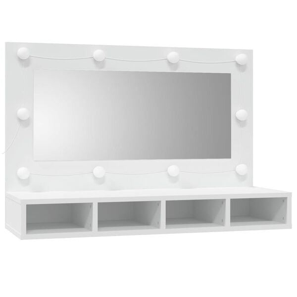 vidaXL Έπιπλο Καθρέπτη με LED Λευκό 90x31,5x62 εκ.