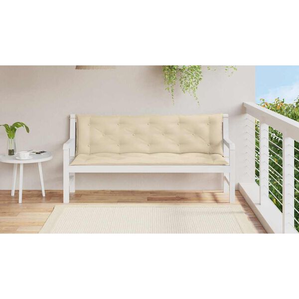 vidaXL Μαξιλάρι Πάγκου Κήπου Μπεζ 150x(50+50)x7 εκ. Ύφασμα Oxford