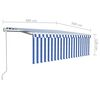 vidaXL Τέντα Συρόμενη Αυτόματη με Σκίαστρο Μπλε / Λευκό 4 x 3 μ.