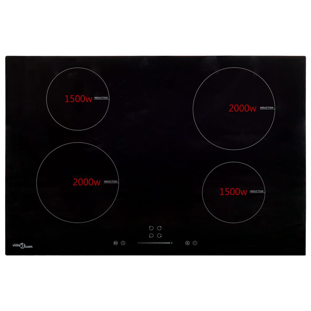 vidaXL Εστία Επαγωγική με 4 Εστίες & Πλήκτρα Αφής 77 εκ. 7000 W Γυάλινη