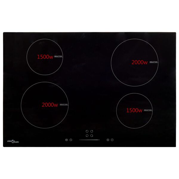 vidaXL Εστία Επαγωγική με 4 Εστίες & Πλήκτρα Αφής 77 εκ. 7000 W Γυάλινη