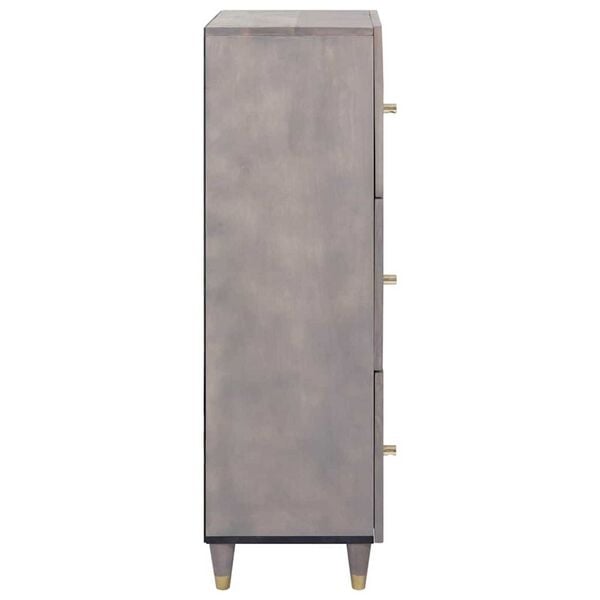 vidaXL Highboard Γκρι και Χρυσό 40 x 33.5 x 110 εκ Μασίφ ξύλο μάνγκο