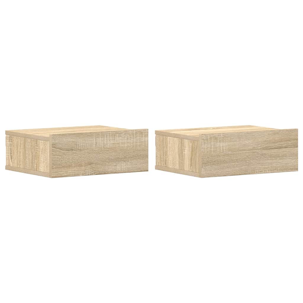 vidaXL Κομοδίνα Κρεμαστά 2 τεμ. Sonoma Δρυς 40x30x15εκ. από Επεξ. Ξύλο