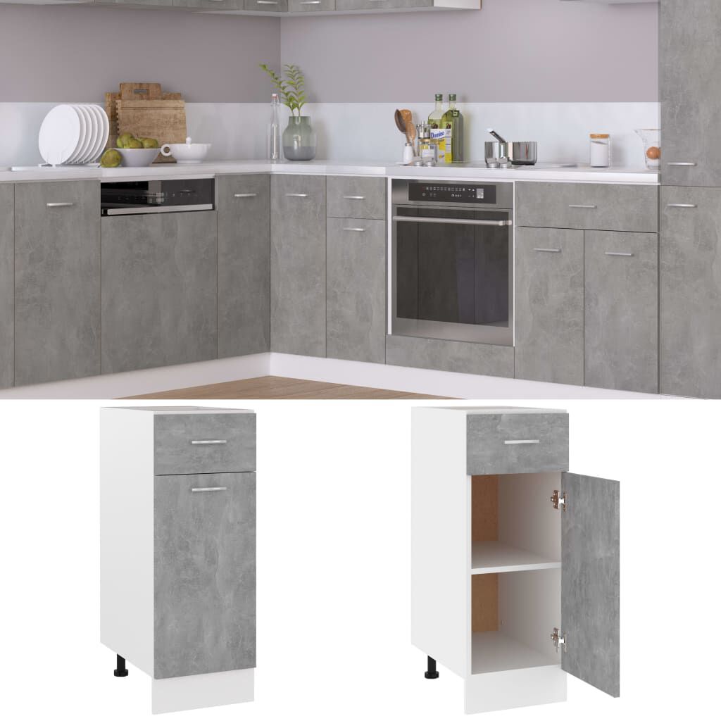 vidaXL Ντουλάπι με Συρτάρι Lyon Γκρι Σκυροδέματος 30x46x81,5 εκ