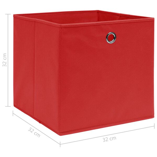 vidaXL Κουτιά Αποθήκευσης 10 τεμ. Κόκκινα 32 x 32 x 32 εκ. Υφασμάτινα