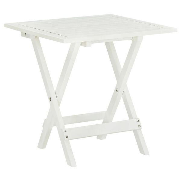 vidaXL Τραπέζι Bistro Λευκό 46 x 46 x 47 εκ. από Μασίφ Ξύλο Ακακίας