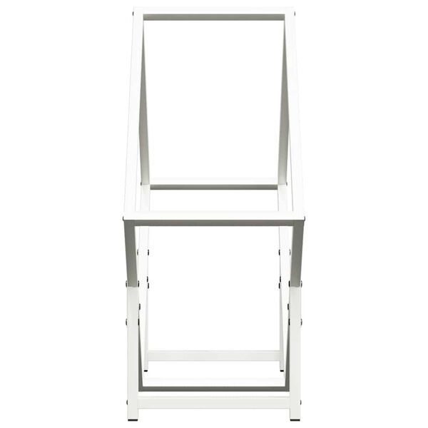 vidaXL Ράφι για καυσόξυλα Λευκό 60x25x60 cm Ατσάλι ψυχρής έλασης
