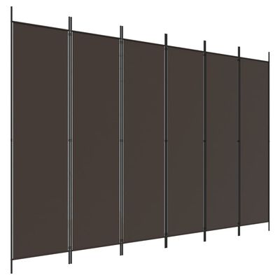 vidaXL Διαχωριστικό Δωματίου με 6 Πάνελ Καφέ 300x200 εκ. από Ύφασμα
