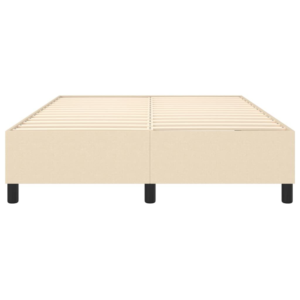 vidaXL Σκελετός Κρεβατιού Χωρίς Στρώμα Κρεμ 140x200 εκ.Υφασμάτινο