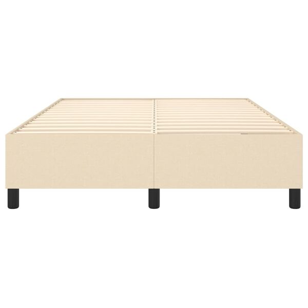 vidaXL Σκελετός Κρεβατιού Χωρίς Στρώμα Κρεμ 140x200 εκ.Υφασμάτινο
