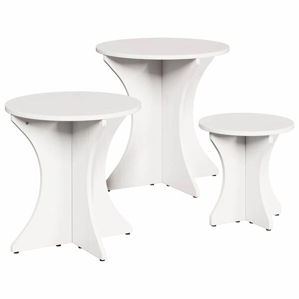 vidaXL Τραπεζάκι σαλονιού 3 pcs Λευκό 46 x 46 x 47 εκ.