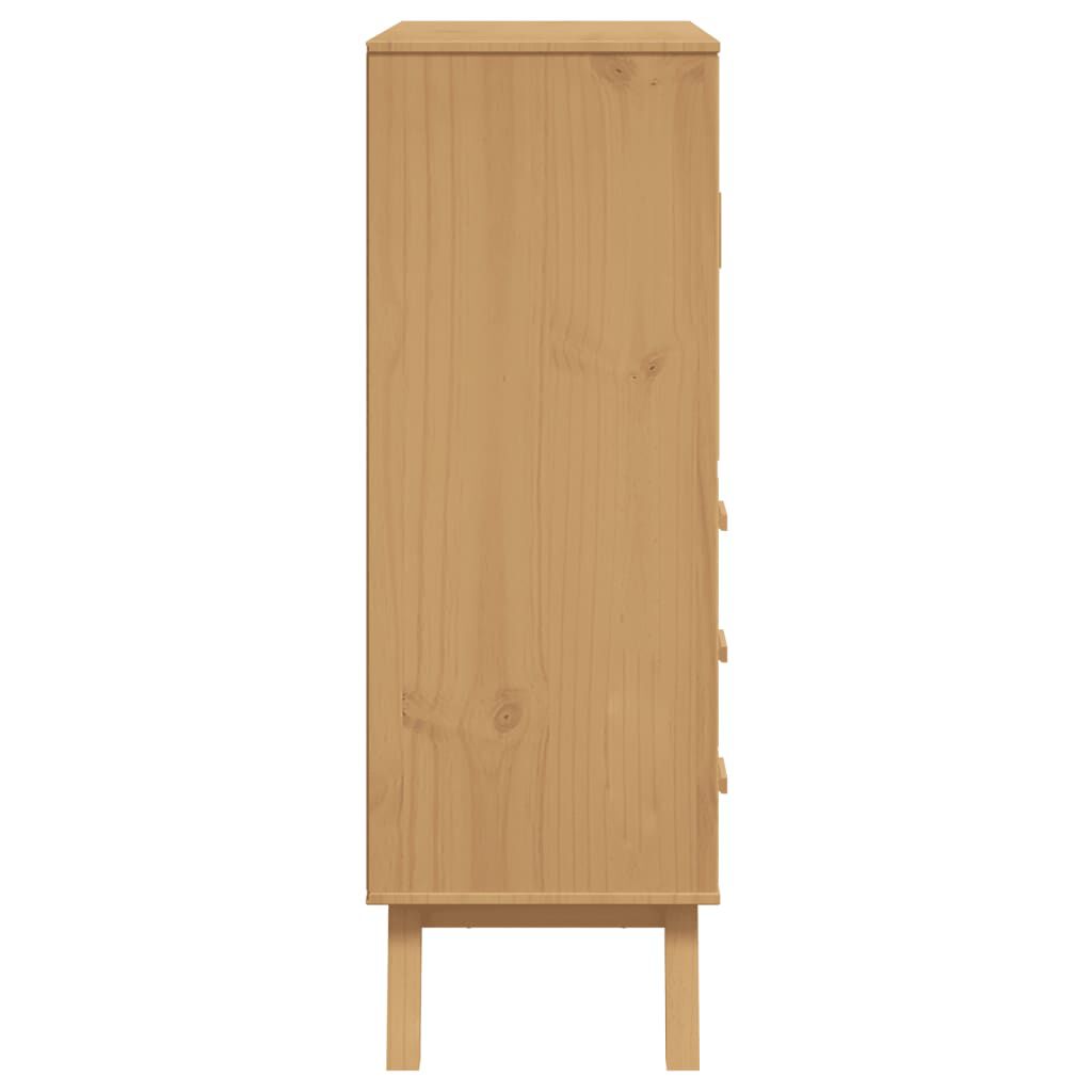 vidaXL Ντουλάπι OLDEN Γκρι και Καφέ 85x43x125 εκ. Μασίφ Ξύλο Πεύκου