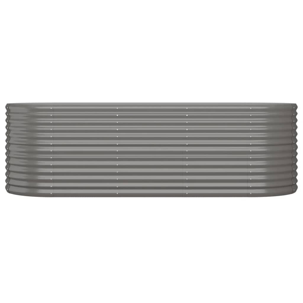 vidaXL Ζαρντινιέρα Γκρι 224x80x68 εκ. Ατσάλι με Ηλεκτρ. Βαφή Πούδρας