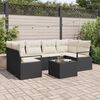 vidaXL Σετ Καναπέ Κήπου 7 pcs Μαύρο και Κρέμα 55 x 55 x 37 εκ