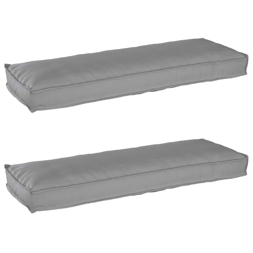 vidaXL Μαξιλάρια Παλέτας για Πάγκο 2 τμχ Γκρι 120x40x8 εκ Υφασμα Οξφόρδης