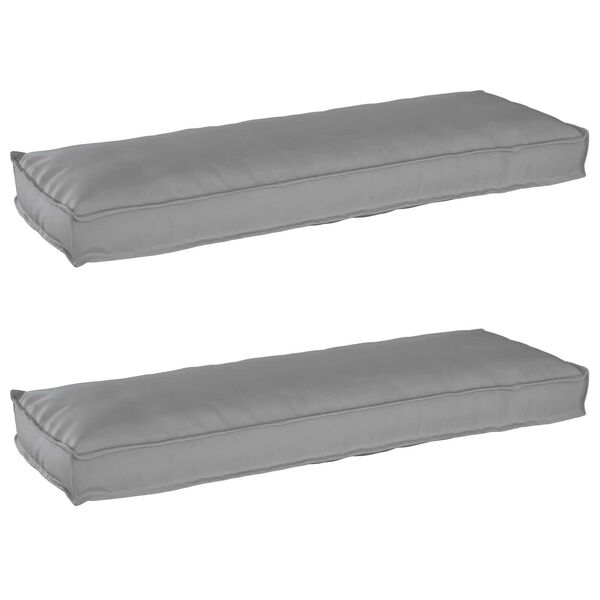 vidaXL Μαξιλάρια Παλέτας για Πάγκο 2 τμχ Γκρι 120x40x8 εκ Υφασμα Οξφόρδης