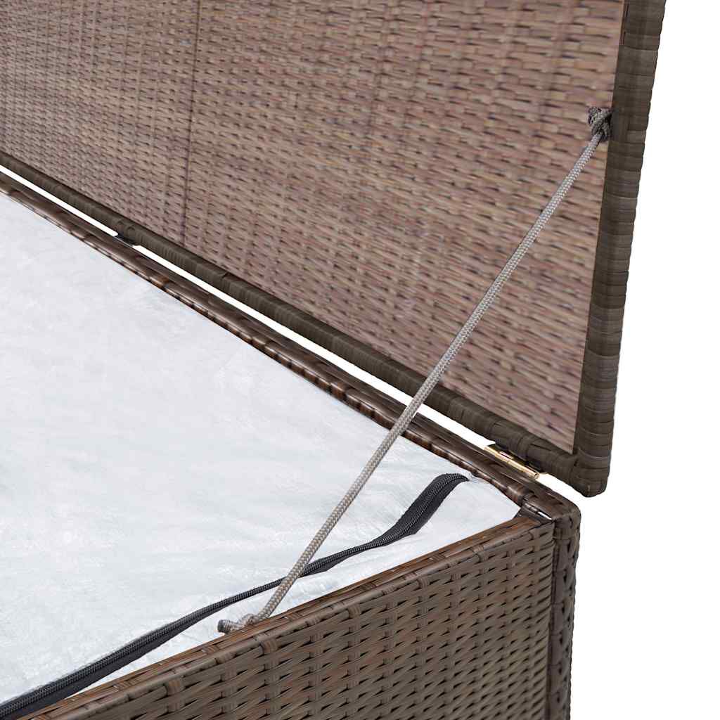 vidaXL Κουτί Αποθήκευσης Κήπου Καφέ 120x50x60 εκ. από Συνθετικό Ρατάν