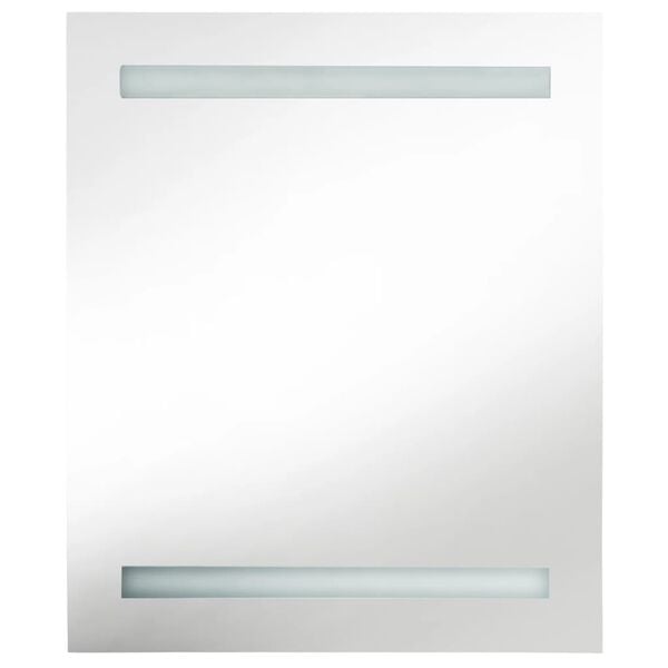 vidaXL Καθρέφτης Μπάνιου με Ντουλάπι & Φωτισμό LED Γκρι 50x14x60 εκ.
