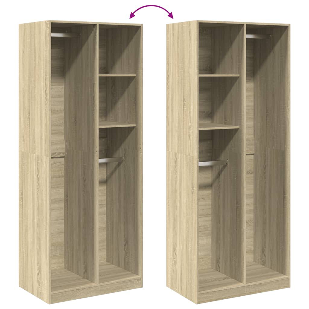 vidaXL Ντουλάπα Χρώμα Sonoma Δρυς 80x50x200 εκ. από Επεξ. Ξύλο