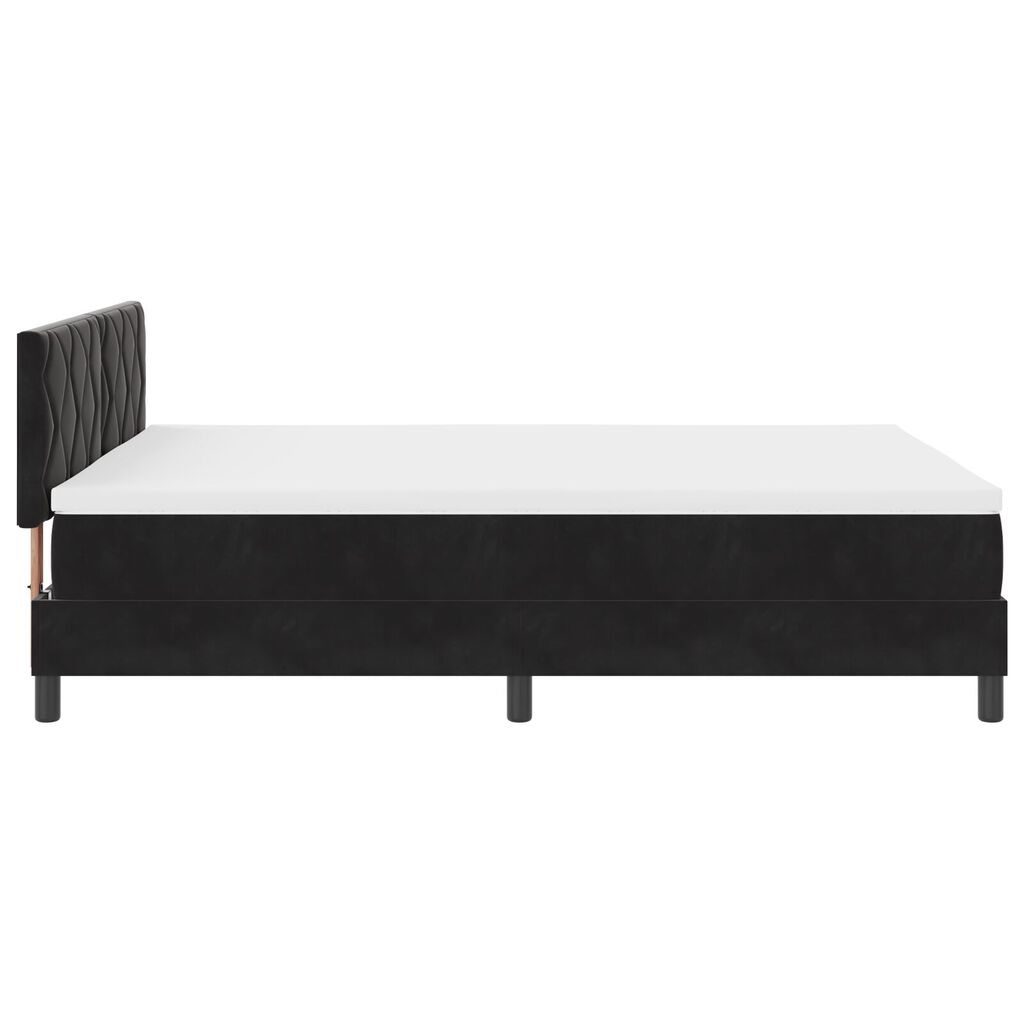 κρεβάτι box spring vidaXL με στρώμα Μαύρο 140x200 εκ. Βελούδο