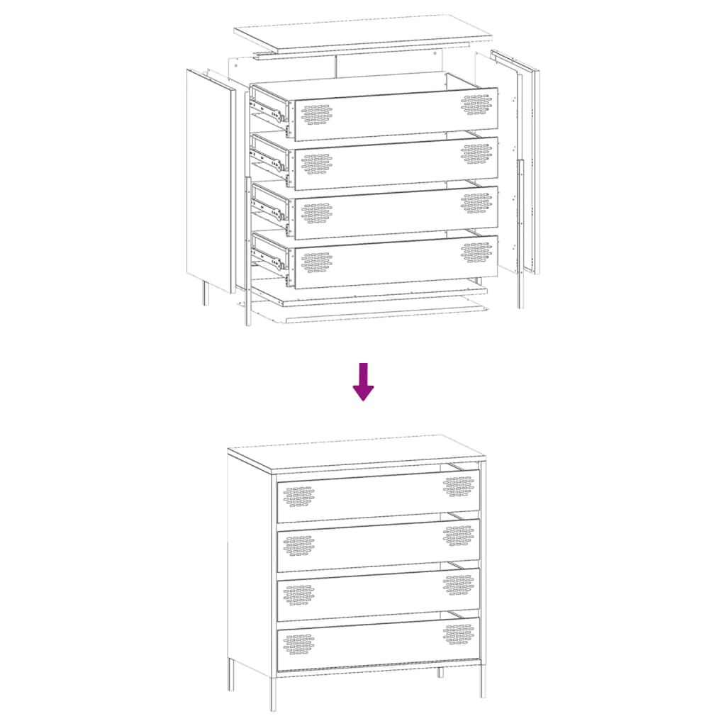 vidaXL Ντουλάπι Ροζ 68x39x73,5 εκ. από Χάλυβα Ψυχρής Έλασης