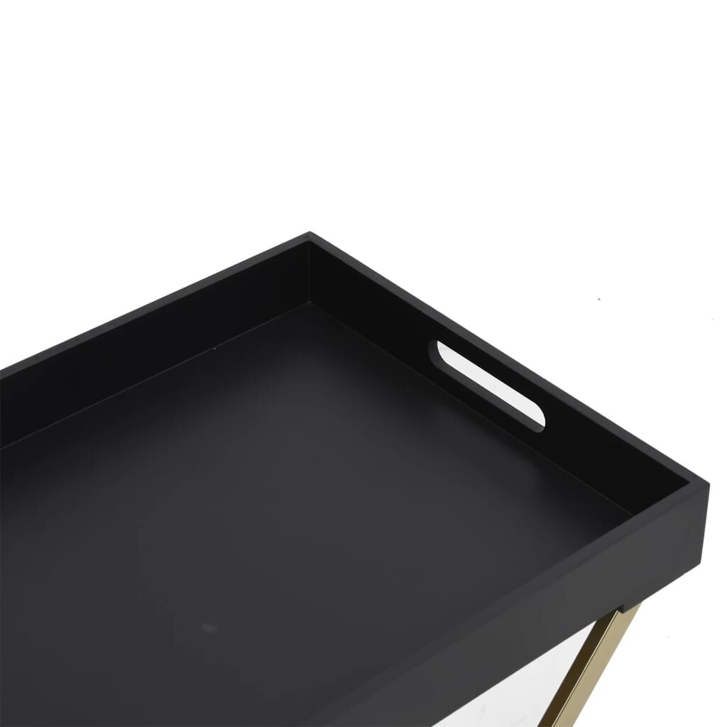vidaXL Τραπέζι Πτυσσόμενο Χρυσό και Μαύρο 48 x 34 x 61 εκ. από MDF
