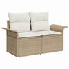 vidaXL Σετ Καναπέ Κήπου με μαξιλάρι 7 pcs Μπεζ Πολυ ράταν