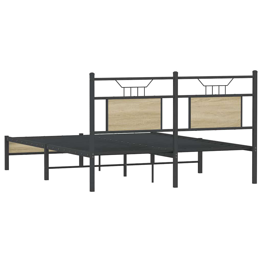 vidaXL Πλαίσιο Κρεβατιού Χωρ. Στρώμα Sonoma Δρυς 140x200εκ. Επ. Ξύλο