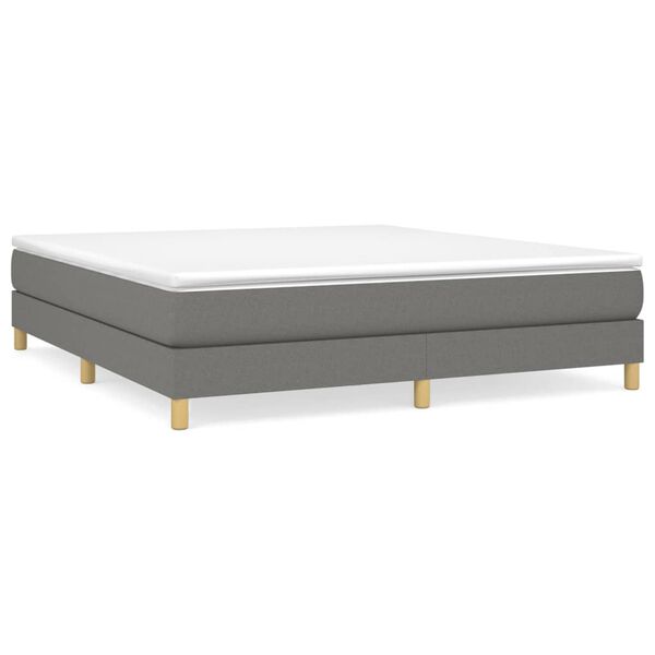 vidaXL Κρεβάτι Boxspring με Στρώμα Σκούρο Γκρι 180x200 εκ Υφασμάτιν