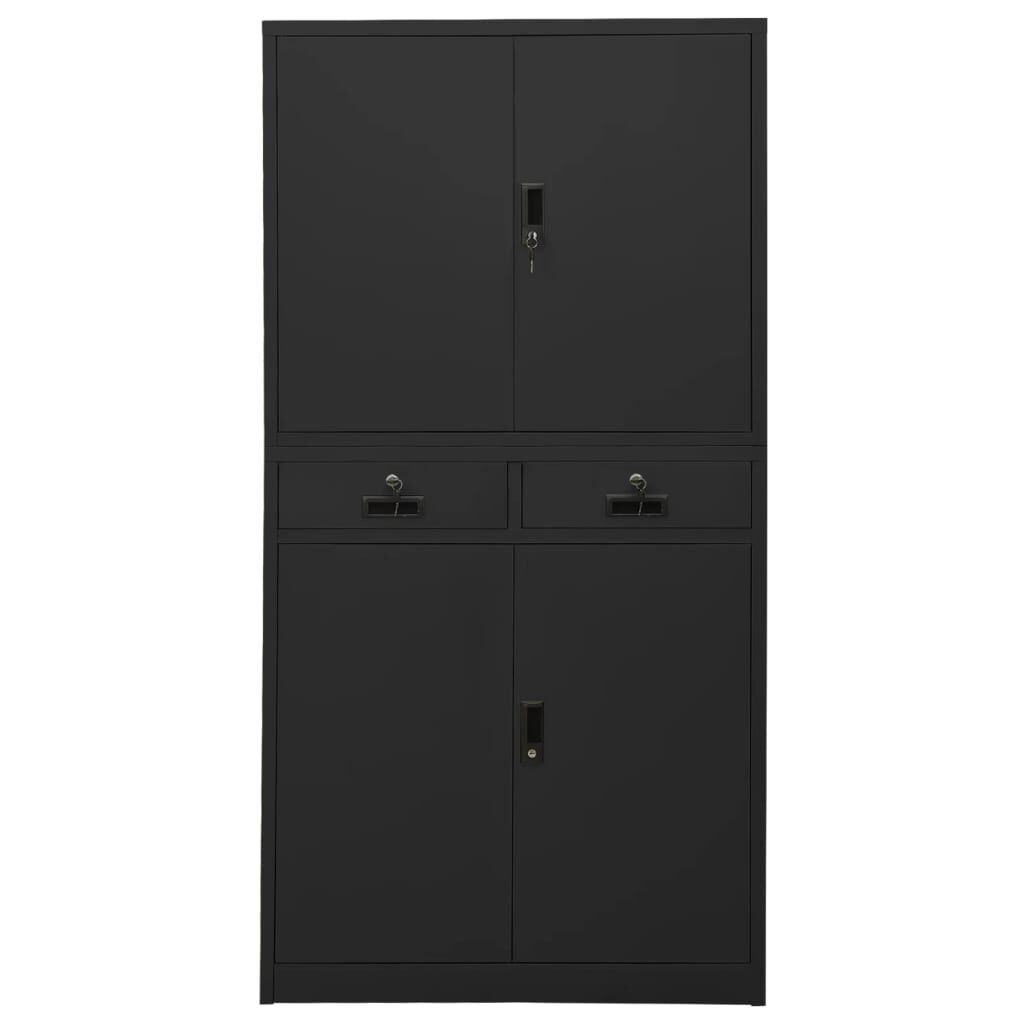 vidaXL Ντουλάπα Γραφείου Ανθρακί 90 x 40 x 180 εκ. Ατσάλινη