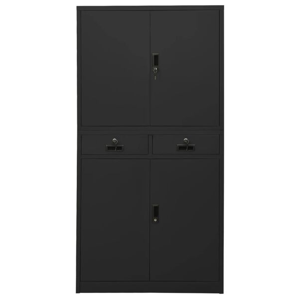 vidaXL Ντουλάπα Γραφείου Ανθρακί 90 x 40 x 180 εκ. Ατσάλινη