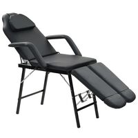 vidaXL Καρέκλα Αισθητικής Φορητή Μαύρη 185x78x76 εκ. Συνθετικό Δέρμα