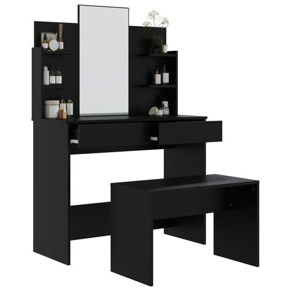 vidaXL Μπουντουάρ Σετ Μαύρο 96 x 40 x 142 εκ.
