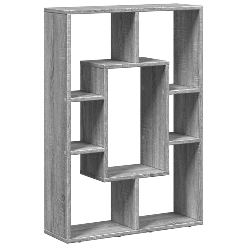vidaXL Βιβλιοθήκη Γκρι Sonoma 63x20x90 εκ. από Επεξεργ. Ξύλο