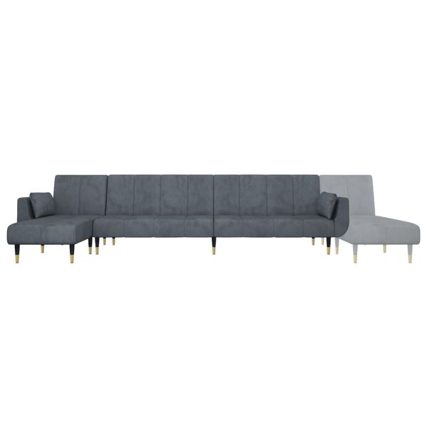 vidaXL Καναπές Κρεβάτι Γωνιακός Σκ. Γκρι 275 x 140 x 70 εκ. Βελούδινος