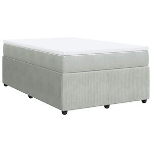 vidaXL Κρεβάτι Boxspring με Στρώμα Ανοιχτό Γκρι 120x190 εκ. Βελούδινο